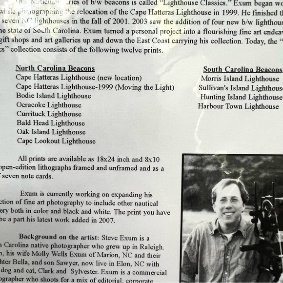 ๐ 2 Sepia Lighthouse Photographs on 8โx10โ Mat Board Wall Art by Steve Exum - Picture 5 of 6